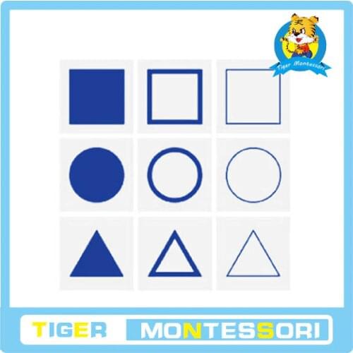 Wholesale professional montessori material wooden educational toy sensorial A104 Cards For Geometric Demonstration Tray