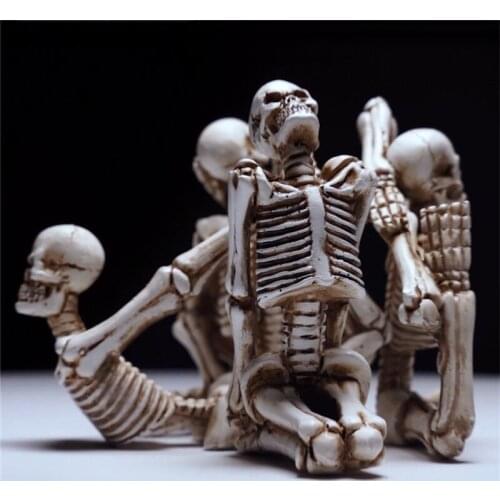 Creative Yoga Skull Figurines Personalized Halloween Resin Ornament for Home Living Room Office Decoration HFing