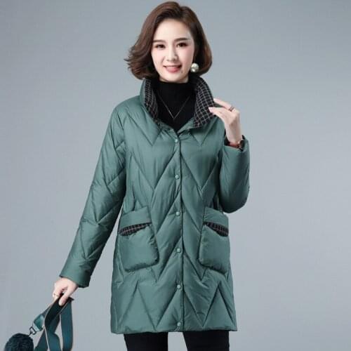 New winter coat large size womens clothing stand-up collar warm cotton coat middle-aged coat thick coat cotton coat