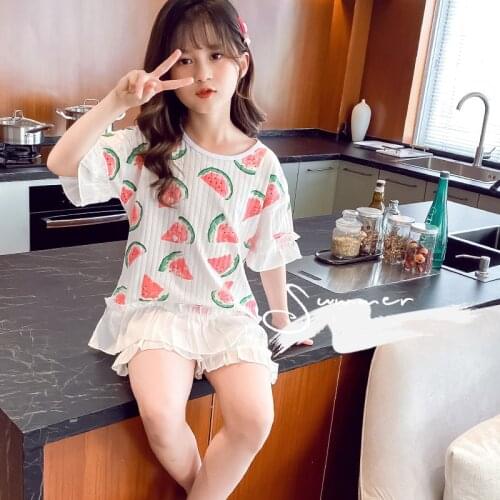 Girl Boys Pajamas Suits 2021 Lovely Spring Summer Cotton Nightclothes Nightgowns Homewear Sleepwear Pajamas Sets Children Clothi