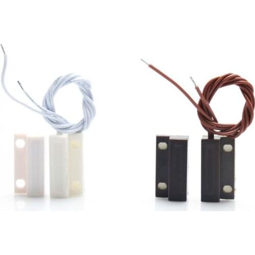 Wired Window Magnetic Contact Sensor Detector Switch for GSM Home Alarm Security Plastic Reed Contact Sensor for Alarm