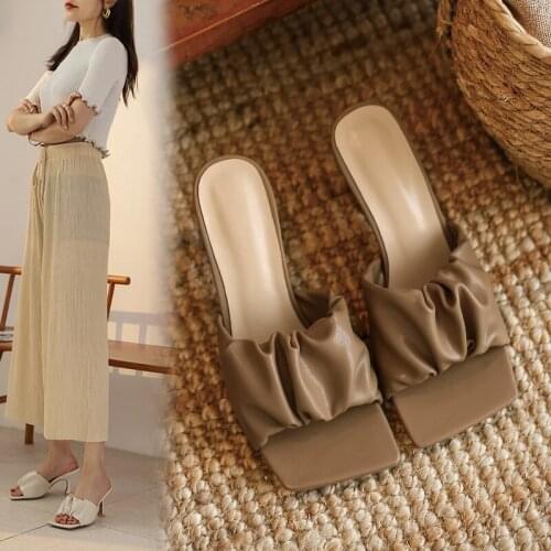 MORDOAN Mid-Heel Sandals Womens New Summer Open-Toed Comfortable and Convenient Slippers