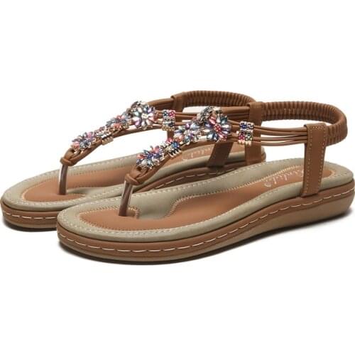 Women Summer Sandals T-strap Flip Flops Thong Sandals Designer Elastic Band Ladies Shoes 200-002