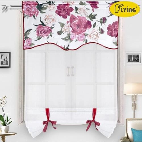 Modern Short Window Kitchen Tulle Voile Curtain for Living Room Divider Home Transparent Sheer Curtain Drapes Window Voile