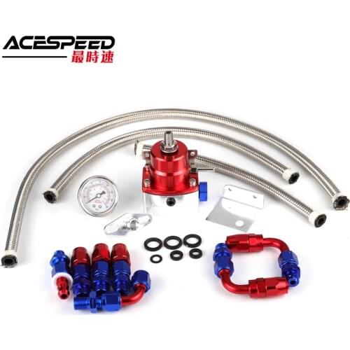 Universal Adjustable Fuel Pressure Regulator Oil 160psi Gauge AN6 Fitting End