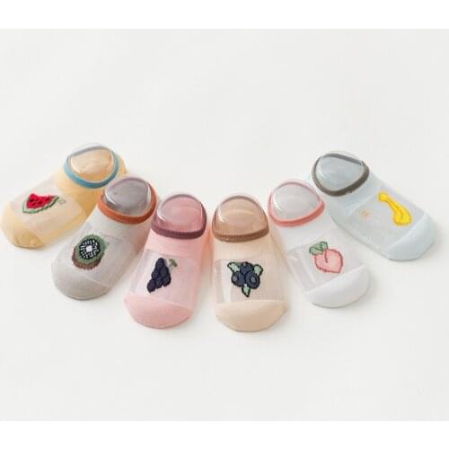Baby Floor Boat Socks Summer Ultra-thin Mesh Cute Fruit Baby Children Silicone Non-slip Socks Girls Socks Boys Socks