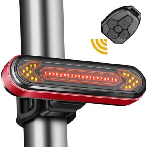 Bicycle Light Wireless Smart Remote Turn Rear Light USB Rechargeable Rainproof MTB Road Bike LED Warning Tail Lantern Lamp