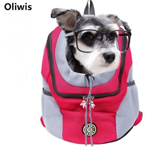 Pet Dog Carrier Backpack Breathable Grid Adjustable Hole For Dog cat Watching Cat Puppy Dog Outdoor/Hiking/Travel Bag Portable