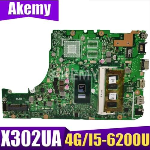 X302UA_UJ Laptop motherboard for ASUS X302UA X302UJ X302UV original mainboard Onboard 4GB-RAM I5-6200U GM