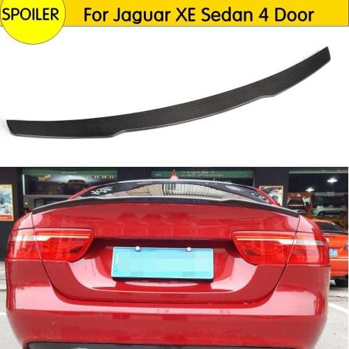 Rear Spoiler Boot Duck Lip Wing for Jaguar XE Sedan 4-Door 2015- 2017 Body Kit Rear Trunk Trim Sticker Carbon Fiber/FRP