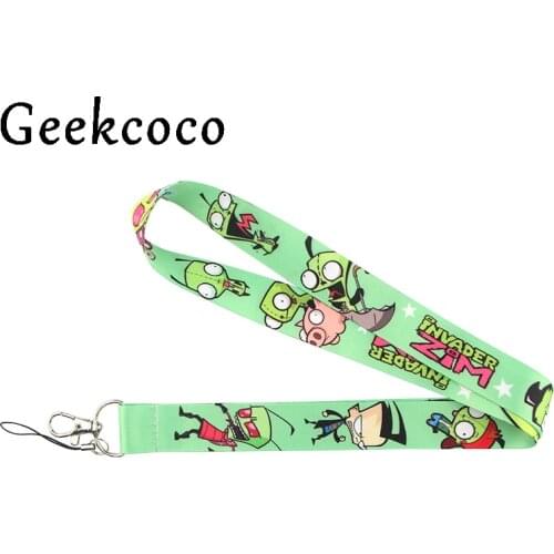 Funny Alien cartoon lanyard keychains Accessory For Mobile Phone USB ID Badge Holder Keys Straps Tags Neck lanyard for kid J0768