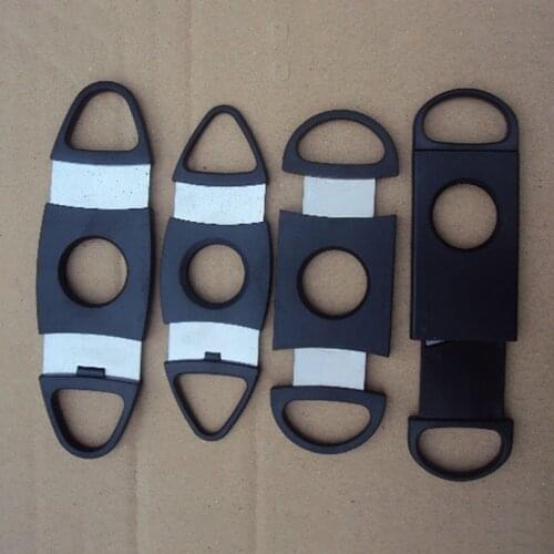 1Pcs Black for Men Cigar Cutter Knife Double Finger Stretch Type Reusable Smoking Accessories Nice Cigar Scissors Gift