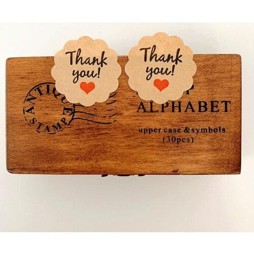 100pcs/Lot Thank you With Red Heart Lace-shaped DIY Handmade Scrapbooking Paper Labels Seal Sticker