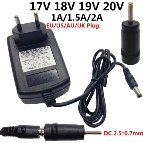 17V 18V 19V 20V DC 2.5mm*0.7mm AC DC Adaptor power adapter Supply 1A 1.5A 2A Universal EU US EU UK Plug Switching Transformer