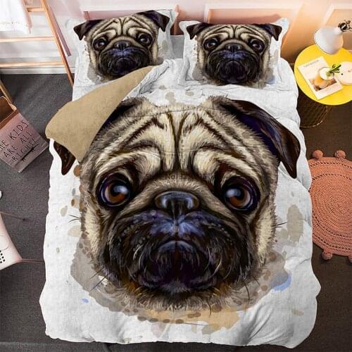 2/3pcs Custom French Bulldog Cute Duvet Cover Puppy Bedding Set for Kids Bedcloth Queen King Twin Size Bed Sets CN(Origin)