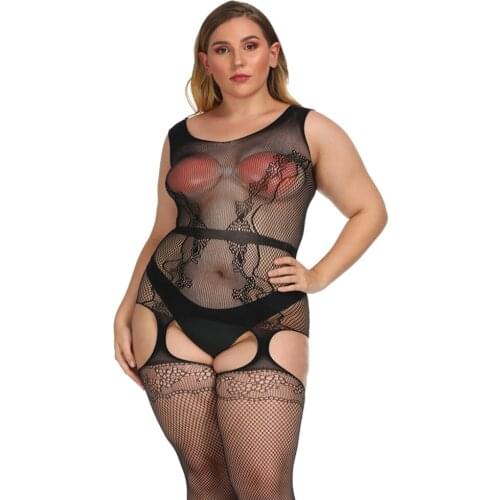 2020 Black Sexy Bodystocking Women Fishnet Sheer Mesh Bodysuit Leotard Sex Clothes Open Crotch Hot Body Stocking On The Body