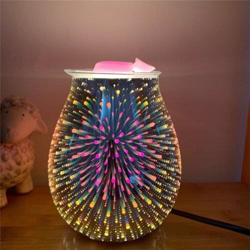 3D Firework Aroma Light Electric Wax Melt Burner Creative Wire Control 3D LED Night Light For Bedroom Bedside Table Lamp