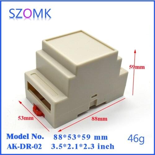 6 pcs, szomk good quality abs plastic din enclosure project box 88*53*59mm plastic wall enclosure outlet enclosure