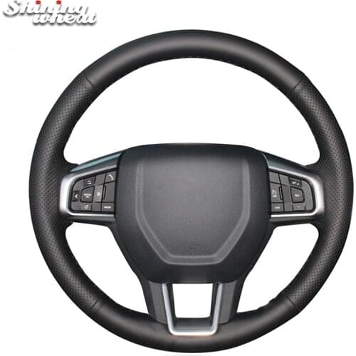 Shining wheat Black Artificial Leather Car Steering Wheel Cover for Land Rover Discovery Sport 2015-2017