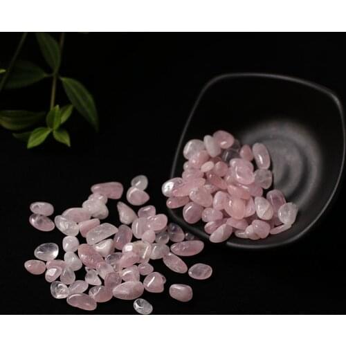 30g / 50g / 100g/Natural Rose Quartz Gravel Conventional Stone Therapy Reiki Beads Aquarium Garden Kitchen Decoration