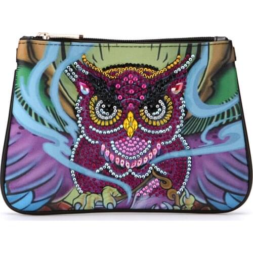 DIY Special Shaped Diamond Painting Clutch Bags Owl Diamond Embroidery Woman Wallet Leather Crossbody Bags Christmas Gift