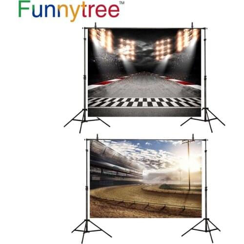 Funnytree Background Studio Race Sports Field Car Party Birthday Decor Grid Backdrop Photography Banner Photophone Photozone