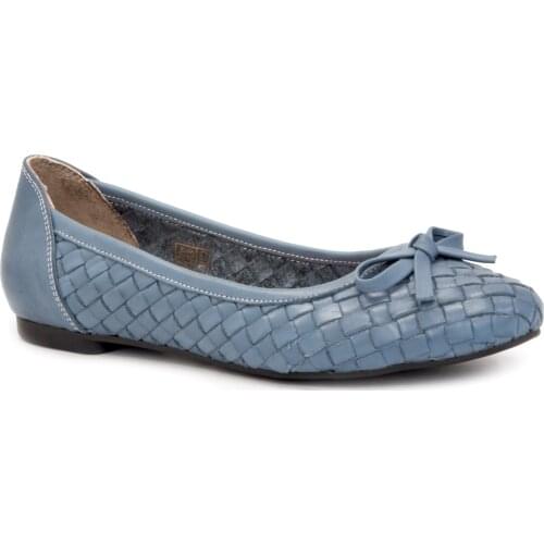 Gedikpasalı Erp 6915 Blue 2021 Summer Women Shoes Real Cow Leather Ballerina Meshed Breathable Hiking Natural Flat Heel Bow Elevator