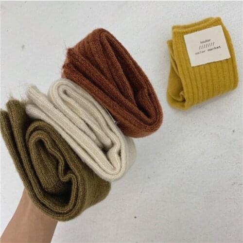 Jeseca Cashmere Thick Warm Womens Socks Korean Fashion Solid Autumn Winter Long Socks for Woman Homewear Boots Floor Sleep Sock
