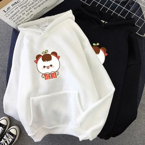 Kawaii Japanese Hoodie for Girls Cartoon Sweatshirt Women Warm Loose Hooded Streetwear Woman Candy Color Moletom Feminino