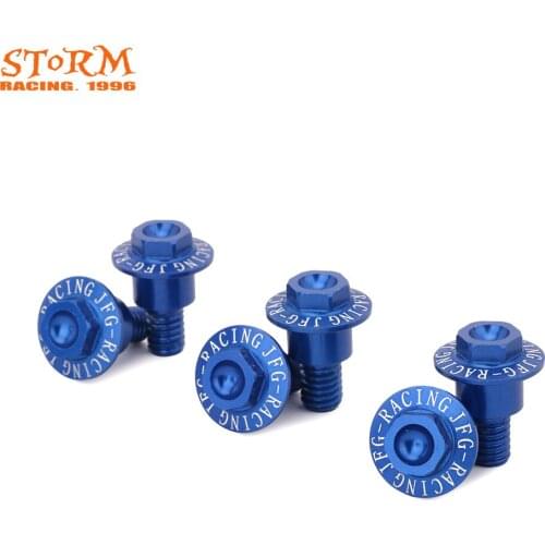 Motocross CNC Aluminum Alloy 6 PCS Mudguard Damping Fork Guard Bolts For YZ125 YZ250 YZ250F YZ450F YZ125X YZ250X YZ250FX YZ450FX