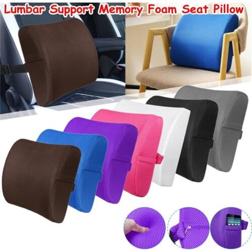 6 Color Soft Memory Foam Car Seat Summer Pillows Lumbar Support Back Massager Waist Cushion For Chairs Home Office Relieve Pain