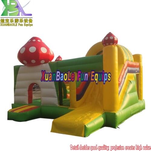 Mushroom Themed Inflatable Bouncer Combos Outdoor Inflatable Castle Jumper Slide Todder Commercial Inflatable Playground