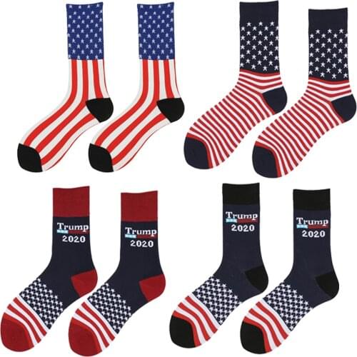Trump 2020 Socks, American Flag Motif Socks Saying Socks Cotton