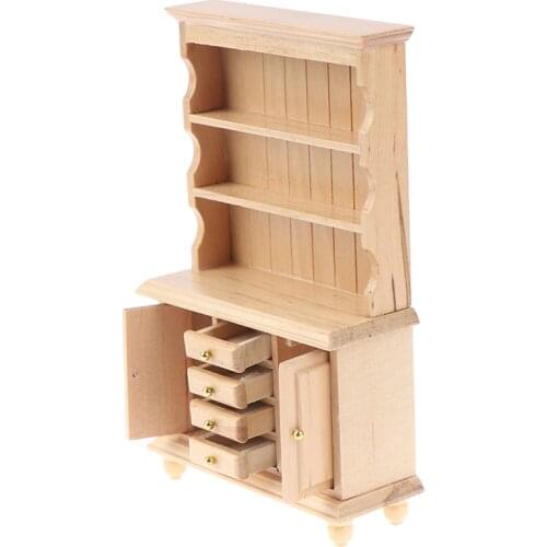 New Chinese Classical Wardrobe Mini Cabinet Bedroom Furniture Kits Home & Living For 1/12 Scale Dollhouse Miniature
