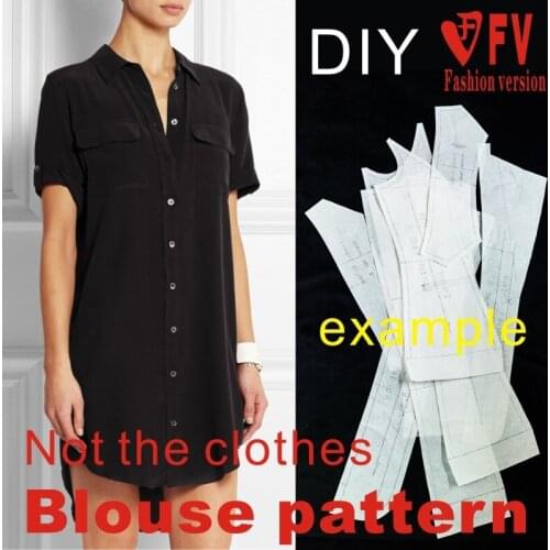 Garment DIY Pattern Ladies Long Style Shirt Sewing Design Drawing BCY-40