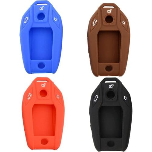 OkeyTech AUTO Rubber Protector Silicone Car Key Case For BMW i8 I12 G12 G11 G20 G30 Display Key Touch Screen Keyless Smart Fob