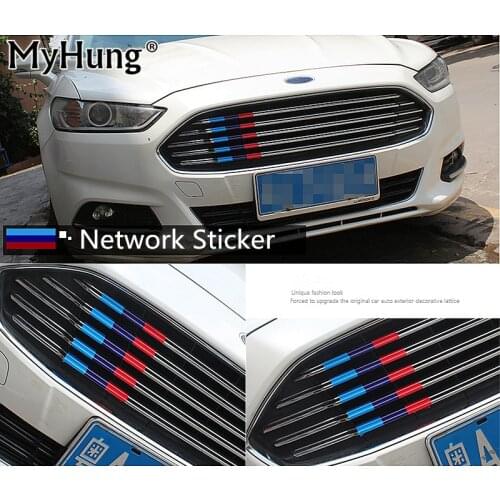 Car Front Grille Molding Lid Trim Air Intake Grid Strip Middle Net Decorative Sticker for Ford Mondeo 2013 2014 2015
