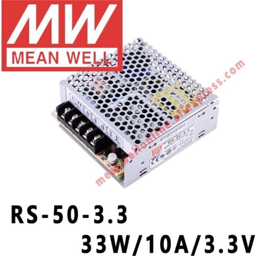 RS-50-3.3 Mean Well 33W/10A/3.3V DC Single Output Switching Power Supply meanwell online store