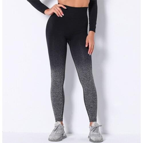 Gradient Ramp Yoga Pants High Waist Sports Energy Seamless Leggings Push Up Fitness Compression Tights Gym Running Sportwear