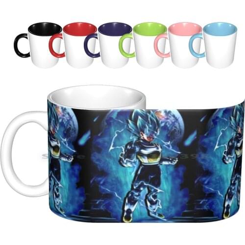 Blue Ceramic Mugs Coffee Cups Milk Tea Mug Bleu Blue Dbz Z Anime Manga Creative Trending Vintage Gift Bottle Cup