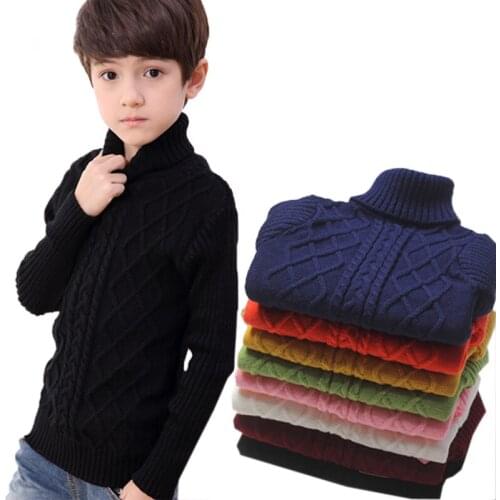 ACE LOVEInfant Baby Sweater Winter Warm Children Sweater For Boys Girls Knitted Turtleneck Pullover Kids Thicken Sweater 2-12 Y