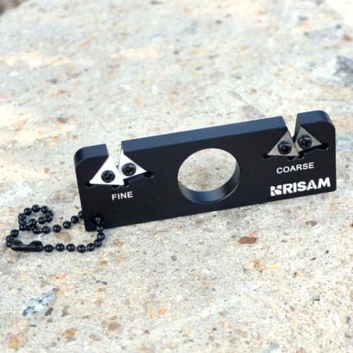 RISAM Sharpener Free Shipping Double Grinding Groove for Outdoor Knife Sharpener Carbide&Ceramic Aluminum Alloy Knife Sharpener