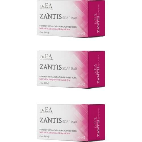 Zantis Sulfur, Salicylic Acid Glycolic Acid Acne, Acne Soap 80 grX3 package. Soap 3 Package