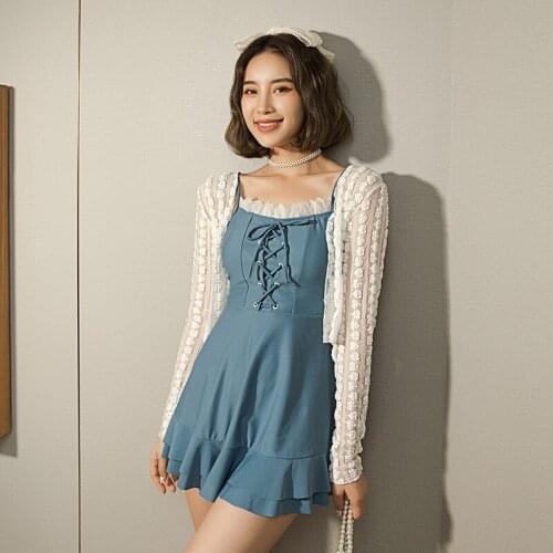 Women One Piece Swimsuit 2021 Brand Big Size Sexy Bodysuit Female New Hot Block Smock Cute Girl Three Suit Dot Cotton Sierra