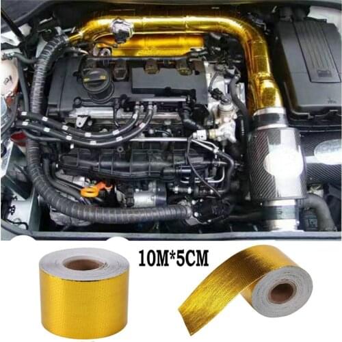 10M Thermal Insulation Tape Insulation Tape High Temperature Gold Roll Adhesive Heat Shield Wrap Tape Heat Insulation Tape