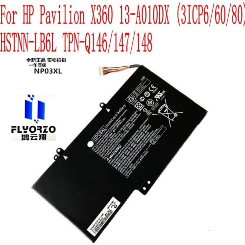 100% Brand New 3720mAh/43WH NP03XL Battery For HP Pavilion X360 13-A010DX (3ICP6/60/80) HSTNN-LB6L TPN-Q146/147/148 Laptop