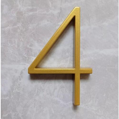 127mm Golden Floating Modern House Number Gold Door Home Address Numbers for House Digital Outdoor Sign Plates 5 In. #4