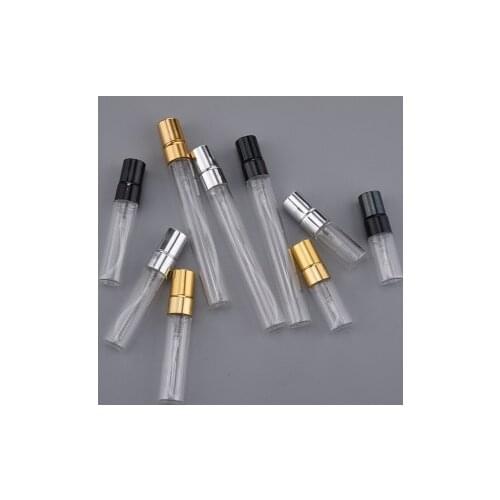 20PCS/LOT 3ML 5ML 10ML Mini Portable Colorful Glass Perfume Bottle With Aluminum Atomizer Empty Cosmetic Containers For Travel