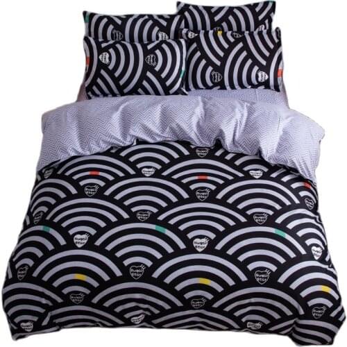 2021New High Quality Luxury Bedding Set Euro Stripe Duvet Cover Pillowcase Queen King Full Size Quilt Cover Bed Sheet