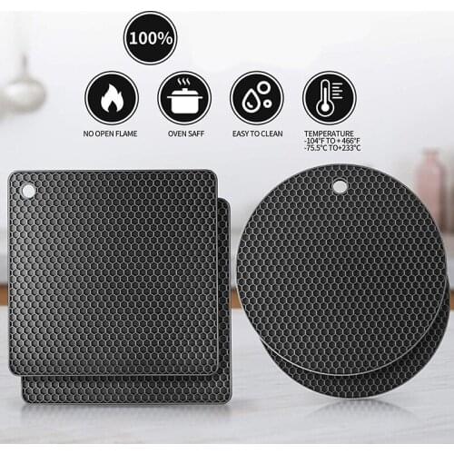 4 Pcs Extra Thick Silicone Trivet Mats Trivets for Hot Dishes Thick Hot Pads for Kitchen Multi-Purpose Pot